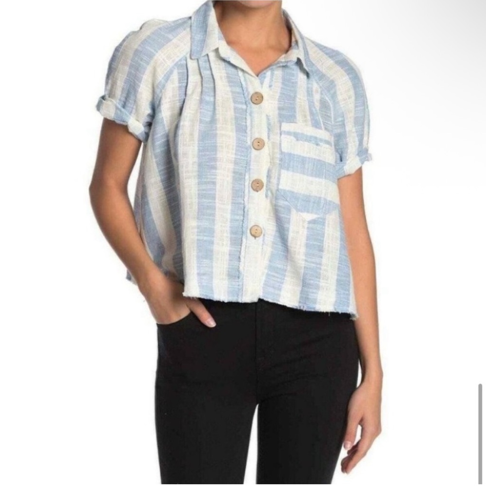 We The Free Sky and Ivory Striped Top